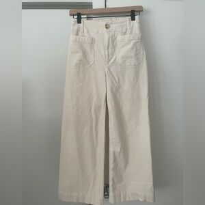 Anthropologie Cream Corduroy Colette Pants